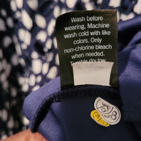 SimplyVera Vera Wang Women's XXL navy blue white tiered eyelet lace skirt cotton - Picture 8 of 12